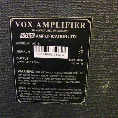 Vox AC15 British Made 1999 image 4
