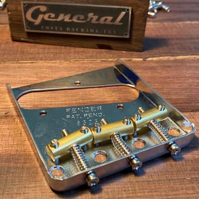 General Vintage Tone  Telecaster Bridge plate Fender and GVT Custom made Pure brass compensated sadd image 1