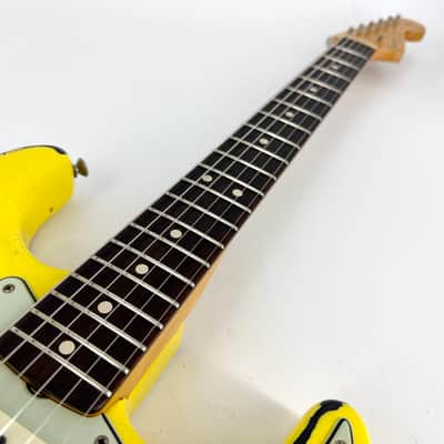 2018 Fender Custom Shop '63 Special Stratocaster Heavy Relic - Graffiti Yellow over Sunburst image 6