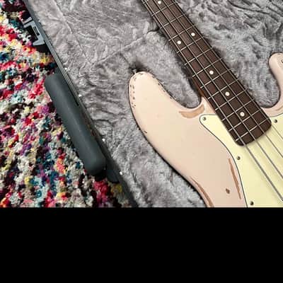 Upgraded Fender Flea Jazz Bass (Shell Pink, Road Worn) + Deluxe Case + Custom Features image 22