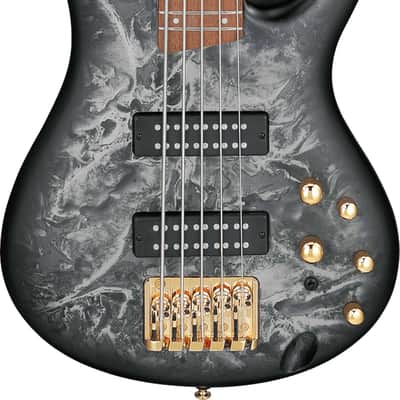 Ibanez SR305EDX 5-String Bass Guitar, Jatoba Fingerboard, Black Ice Frozen Matte image 2