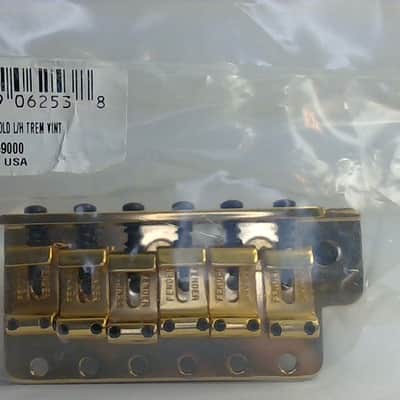 Fender Vintage-Style Left-Hand Stratocaster Bridge Assembly Gold image 1