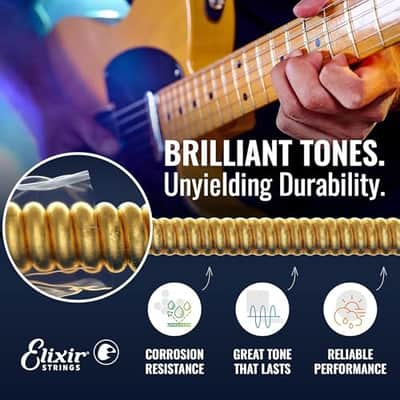 Elixir Strings - Nickel Plated Guitar Strings with OPTIWEB Coating - Elixir Electric Guitar Strings - 3 Pack, Light 10-46 image 2
