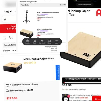 Meinl CAJ-DRUMSET Cajon Drum Set Hybrid 5 piece drum Percussion Kit 2010s - Standard image 4