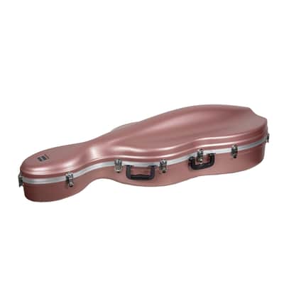 Crossrock 3/4 and 4/4 Size Cello Case | ABS Molded Hardshell with Wheels, Accessory Pocket, 2 Bow Holders, Security Lock, and Detachable Straps-Rose Gold image 5