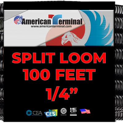 American Terminal ASLT14-1000 1000 feet 1/4" split loom wire tubing hose cover auto home marine image 3