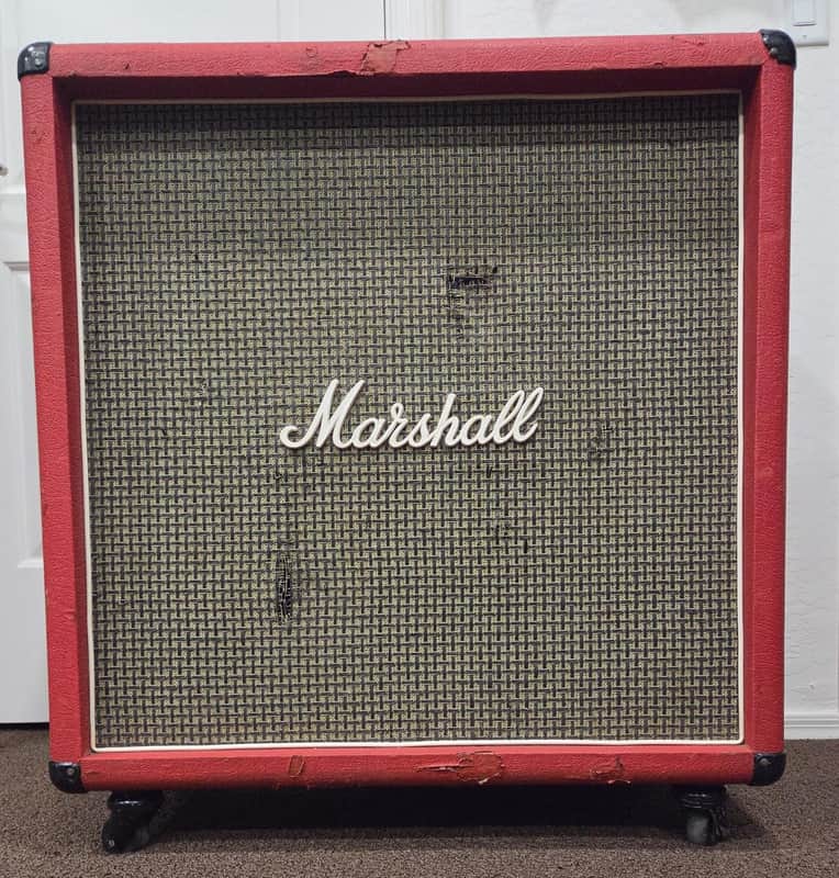 1976 Marshall Rare Red Straight B Checkerboard Cabinet Black Backs
