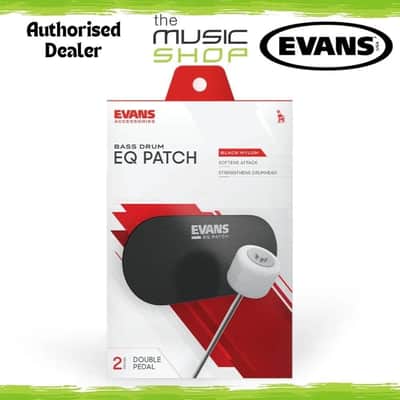 Evans EQ Patch Black Nylon Double Bass Drum Patch, 2 Pack - EQPB2 image 1