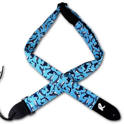 Whale Ocean Guitar Strap - Orca Guitar Strap- Blue Whale Guitar Strap -Narwal Humpback Universal Guitar Strap- Double Padded- Comfortable image 4