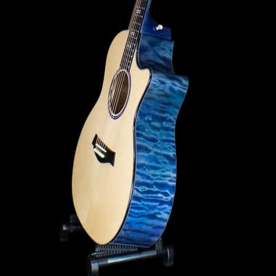 Taylor Custom Shop GA Grand Auditorium Acoustic Electric Guitar 2019 Blue/Purple Over Teal image 14