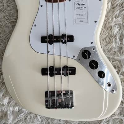 Mint Fender Standard Series 4-string Electric Jazz Bass Guitar, Olympic White Finish image 3