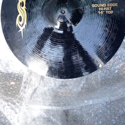 Paiste Black Alpha Slipknot edition Sound Edge Hi Hat 14" 2008-2010 - Black with Gold Slipknot logo image 3
