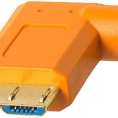 Tether Tools TetherPro USB 3.0 to Micro-B Right Angle Cable, 15' (4.6m), High-Visibility Orange image 2