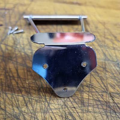 Vintage 1970's Japan Stella Guitar Tailpiece and Original Installation Screws Luthier Parts #2 image 2