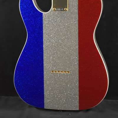 Fender Buck Owens Telecaster Red, Silver and Blue Sparkle Maple Fingerboard image 8