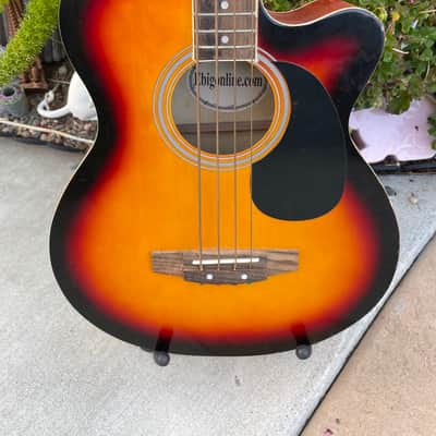 Rare Redburst Sky Electric/Acoustic Bass Guitar image 2