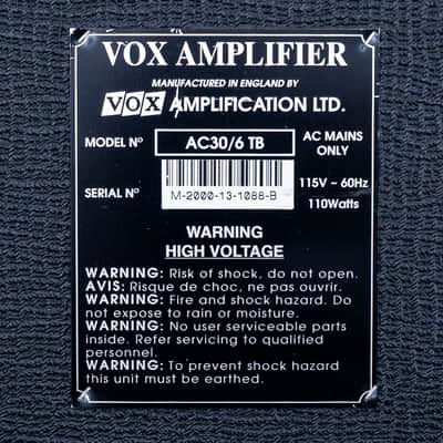 2000 Vox AC30/6 TBX Tube Guitar Amp 2x12 AC30 Top Boost, Korg Era UK-Made w/ Celestion Greenback, Stand & Ftsw image 11