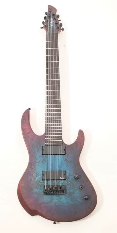 Agile 8 String 28 5/8" Scale Intrepid Pro 828 EB CA Blue Purple Burl Electric Guitar image 1