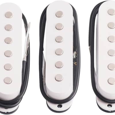 Electric Guitar Pickup Ceremic Magnet Neck Middle Bridge Single Coil Pickups Compatible with Strat Style SSS Electric Guitar Parts Replacement Set of 3Pcs White. image 2