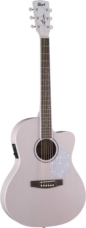 Cort JADECLASSICPPOP Jade Series Acoustic Electric Cutaway Guitar. Pastel Pink Open Pore image 1