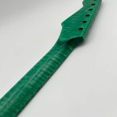 Warmtone Custom Guitars Flamed Maple Strat Style Neck- Green Flames #2 image 4