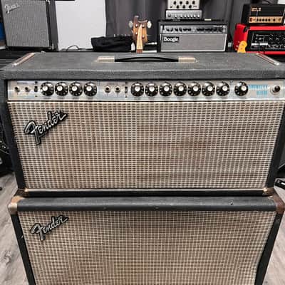 Fender Bandmaster Reverb 2-Channel 40-Watt Guitar Amp Head & 2x12 Cab 1970s - Silverface image 2