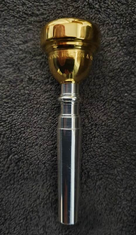 FRANK HOLTON & CO 3 trumpet mouthpiece, 24k gold plated , PRISTINE! image 1