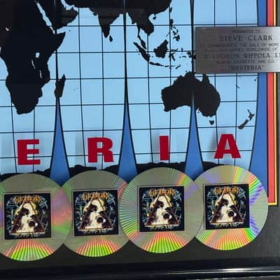 HUGE Def Leppard Hysteria World Map Award Presented To Steve Clark Gibson Guitars 15M Copies image 6