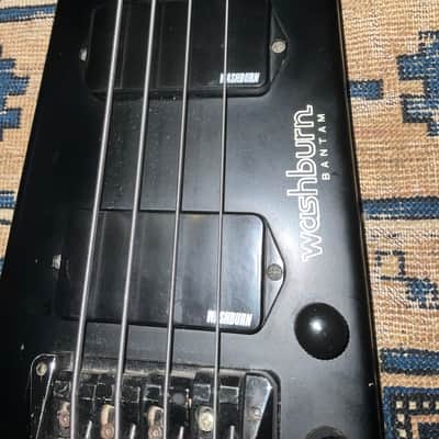 1988 Washburn Japan Bantam Headless Bass Steinberger Copy Mate Black image 6