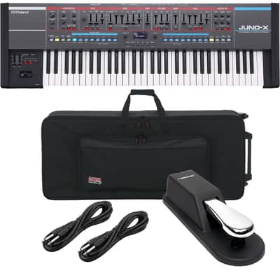 Roland Juno-X 61-key Synthesizer, Gator GK-61 Case, (2) 1/4 Cables, Sustain Pedal Bundle