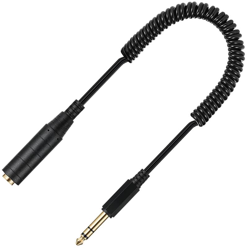 6.35mm 1/4 Extension Cable, 6.35mm TRS Male to Female Audio Stereo Headphone Guitar Extension Coiled Cable 80CM (Male to Female) image 1