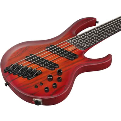 Ibanez BTB866MS Bass Workshop 6-String Electric Bass - Brown Topaz Burst Flat image 7