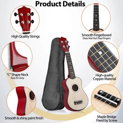 Ukulele for Beginners 21 Inch Hawaiian Wood Ukelele Kit for Kids Adult Student image 3