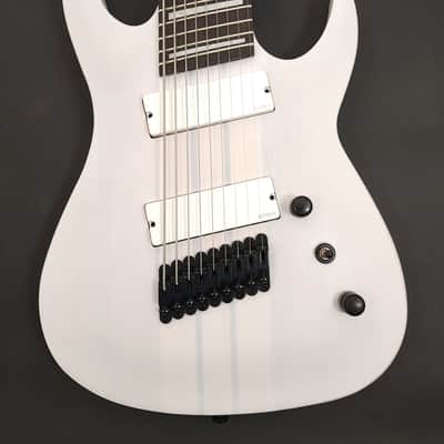 AGILE 9 String Fan Fret Electric Guitar Pendulum Pro 92528 EB EMG-X White Satin image 2