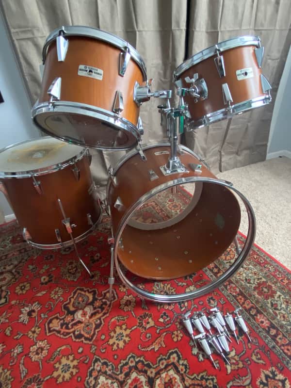 ヤマハSystem Drums　YD-7000Gフルセット From the 1981 Yamaha catalog: YD 7000 series YD-7224WD kit - 24
