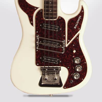 Baldwin - Burns  Shadows Bass Solid Body Electric Bass Guitar (1967), ser. #20440, original black tolex hard shell case. image 3