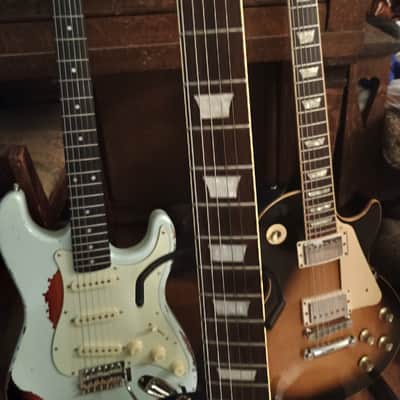 Vintage V100 Reissued Early Rare Example Pre-China Pearloid Headstock Logo Serial Number Sticker on Back Plate image 3