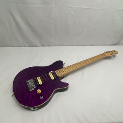 OLP Music Man 1 Axis Style Electric Guitar Quilted Purple image 2