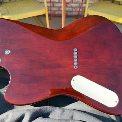 2020 Harmony USA Silhouette Limited Edition Flame Maple Top - Transparent Brown + New GATOR Transit GT bag image 17
