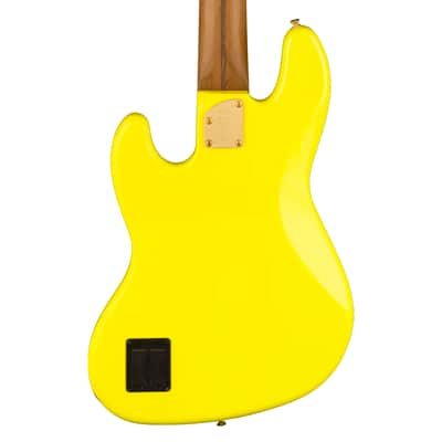 Used Fender MonoNeon Jazz Bass V - Neon Yellow w/ Maple FB image 7