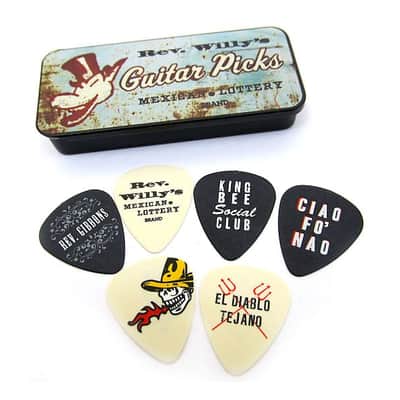 Reverend Willy's Guitar Picks  Billy Gibbons  Pick Tin  6 picks Heavy Dunlop