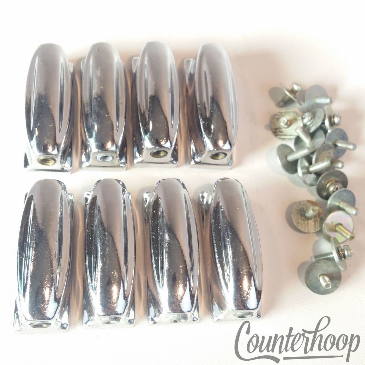 Pearl 8x Snare Drum Lugs Chrome 2"Sound King Style Vintage 60s-70s Japan Stencil — main photograph
