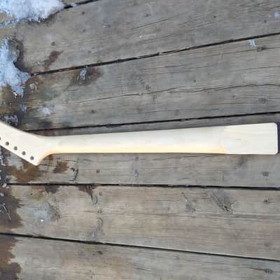 24 fret  banana headstock steel frets floyd locking nut  guitar neck shred neck replacement DIY image 5