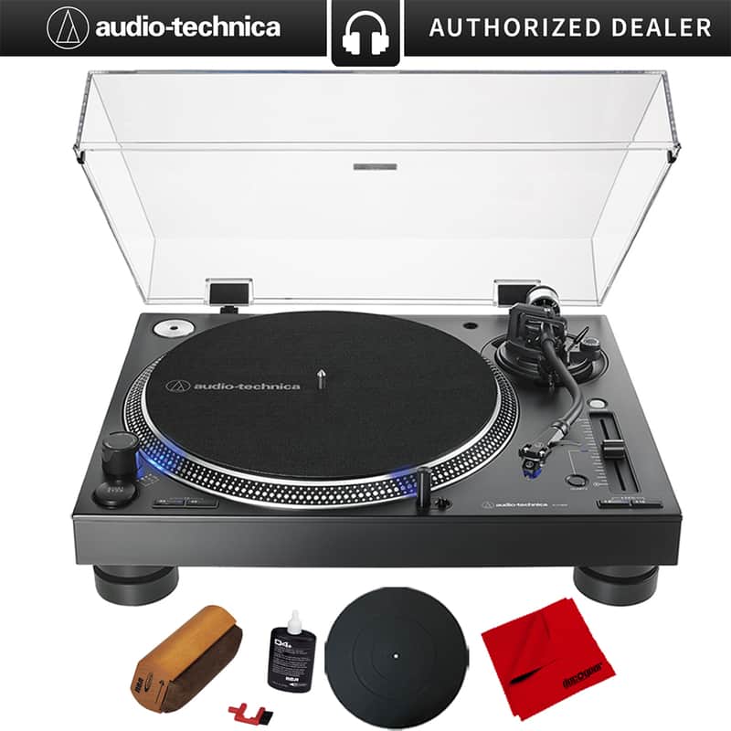 Audio-Technica AT-LP140XP Direct-Drive Professional DJ Turntable - (Black) + Mat + Cleaning Kit image 1