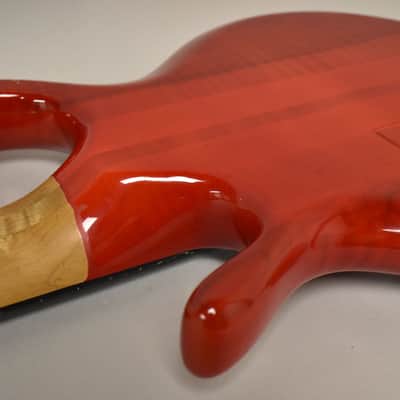 1990 Pedulla MVP-5 Bass Fretless Conversion 5-String Red w/HSC image 13