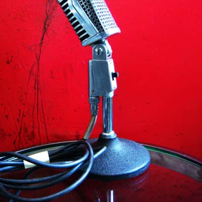 Vintage 1960's Claricon 38-503 dynamic microphone High Z Satin Chrome w cable image 1