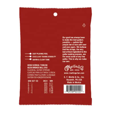 Martin Ball End Classical Guitar Strings - Normal Tension - 80/20 Bronze image 2