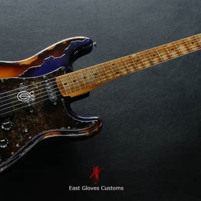 Fender Stratocaster Midnight Blue/Sunburst Heavy Aged Relic by East Gloves Customs image 3