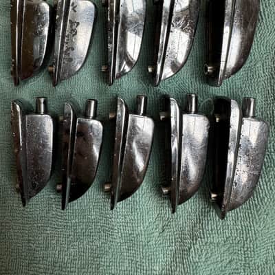 Ludwig Lot of 10 Vintage WFL Large Classic Bass Drum or Tom Lugs #001 50s - Chrome image 4
