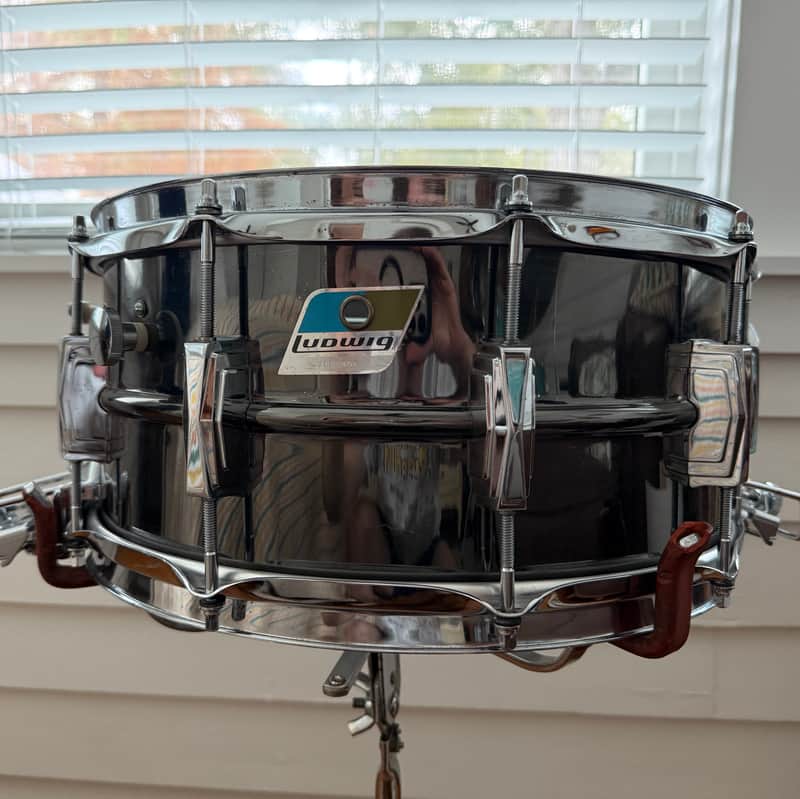 1970s Ludwig 6.5x14 Black Beauty Super Sensitive Snare Drum - READ DESCRIPTION image 1
